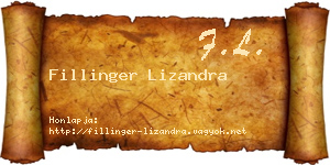 Fillinger Lizandra névjegykártya